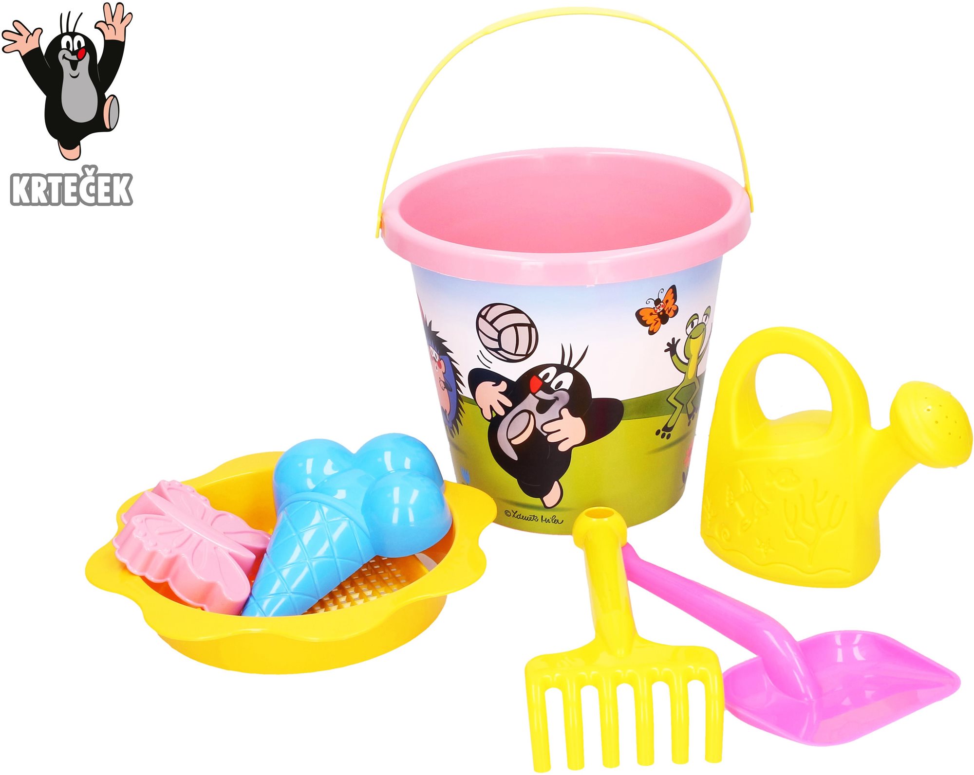 Písek sada Krtek velká 3,5 L růžová