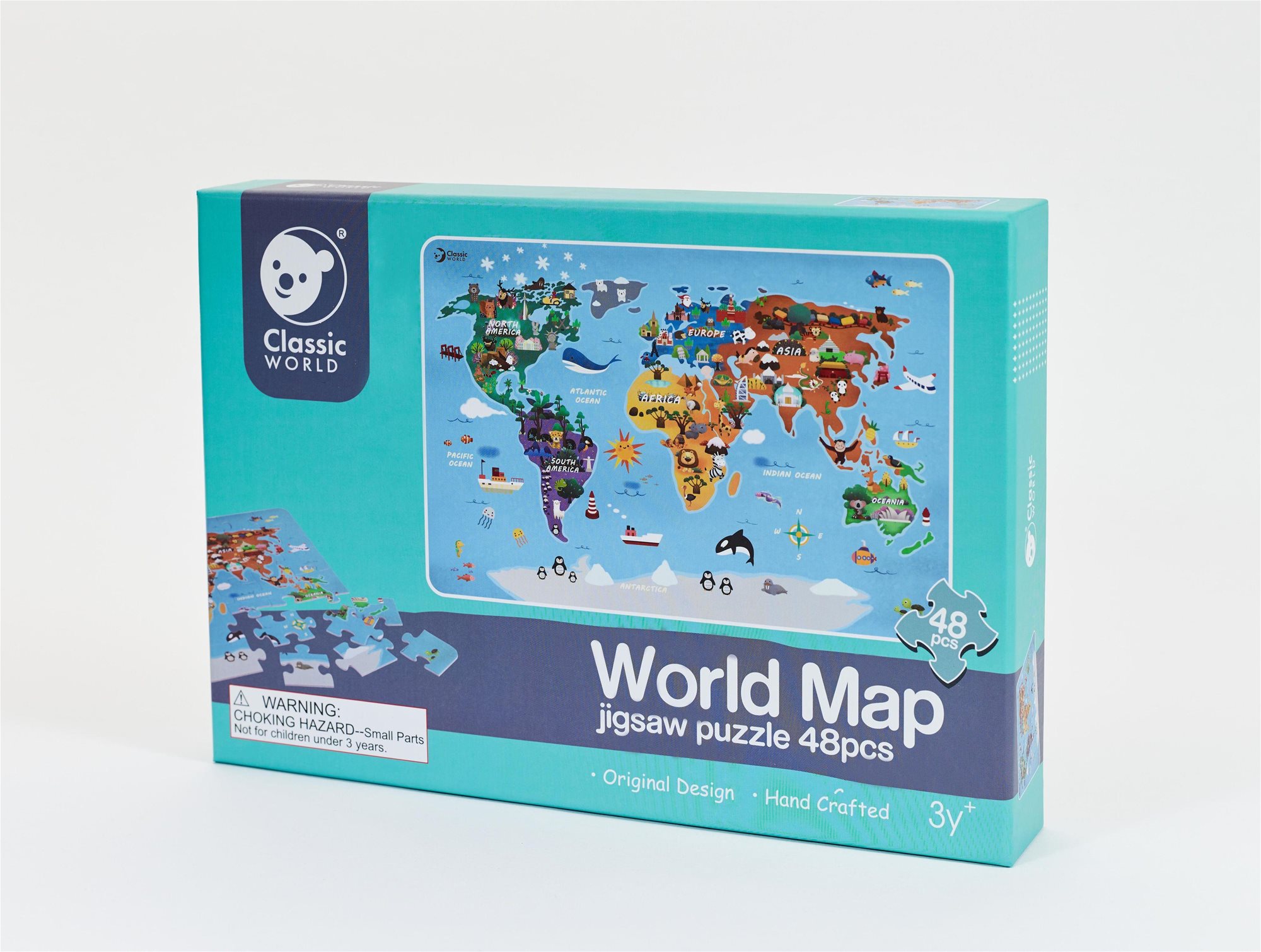 Teddies Puzzle Mapa Světa 48 dílků