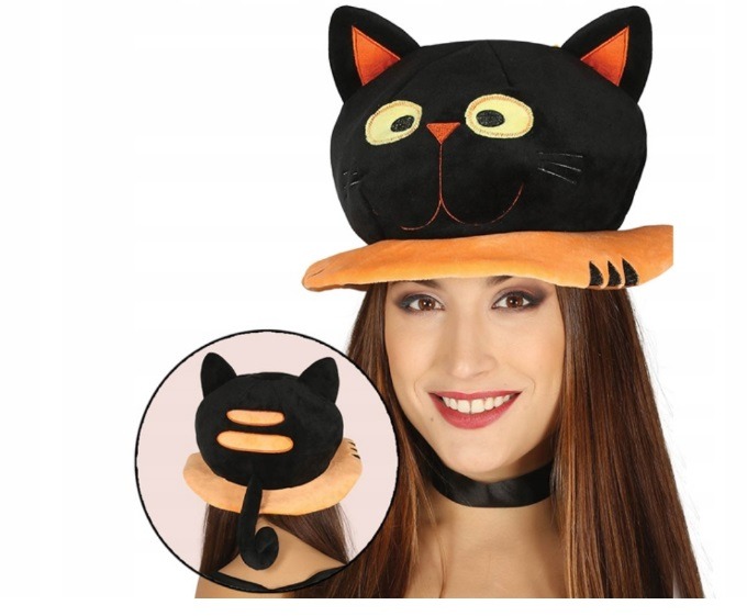 Čepice - černá kočka - halloween