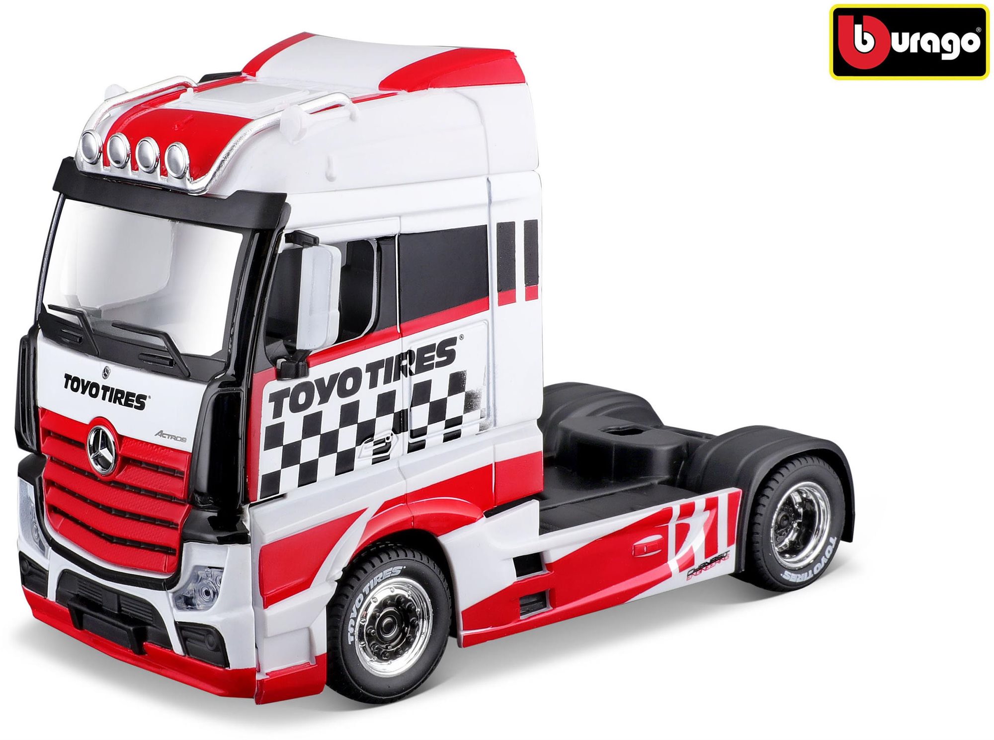 Bburago 1:43 MB Actros Gigaspace Red/White