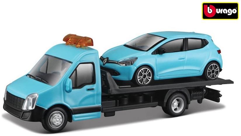 Bburago 1:43 Odtahovka + Renault Clio modré