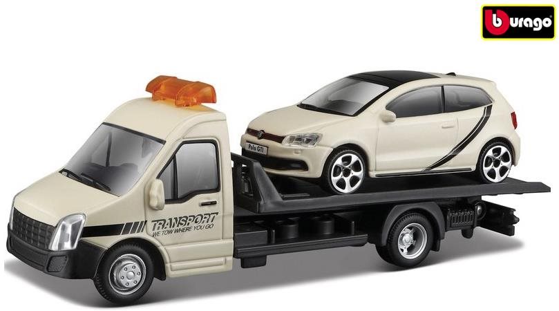 Bburago 1:43 Odtahovka + VW Polo GTI bílý