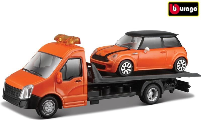 Bburago 1:43 Odtahovka + Mini Copper S oranžové