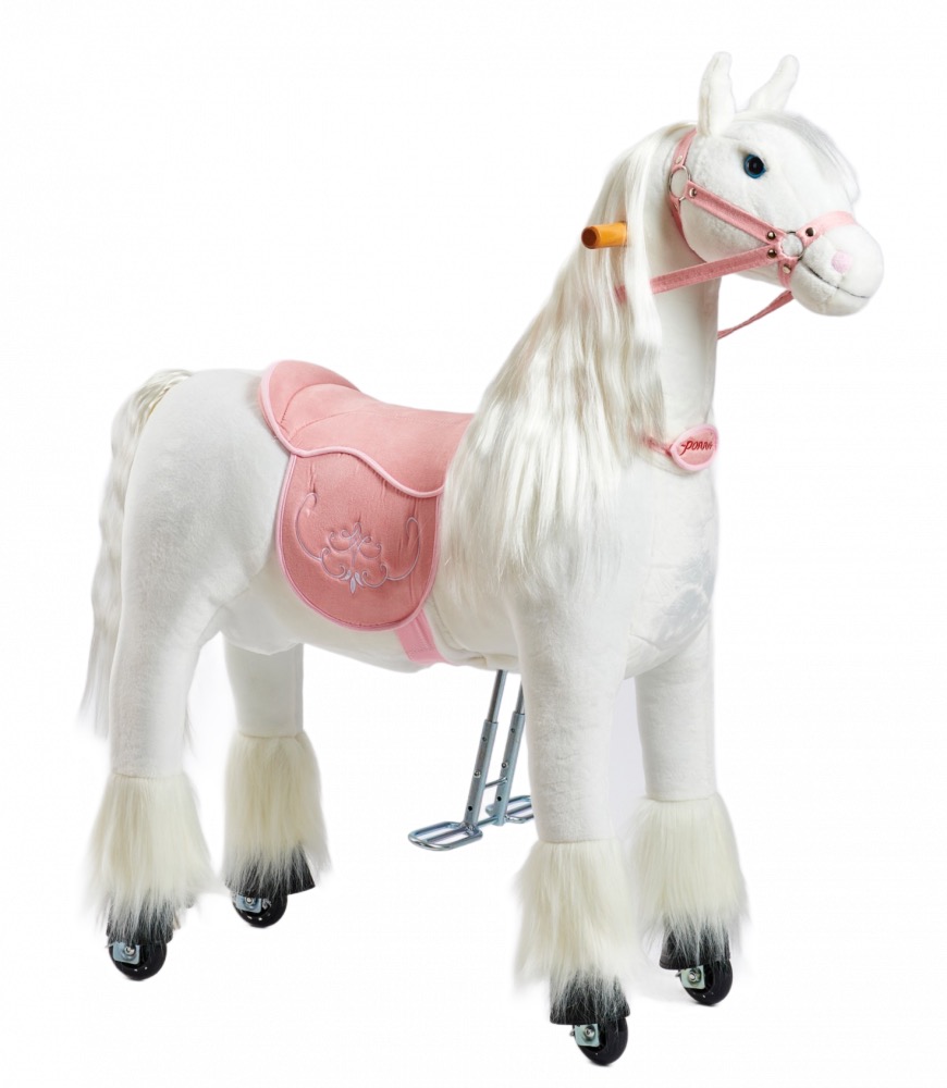Ponnie Mechanický jezdicí kůň Tiara M s růžovým sedlem