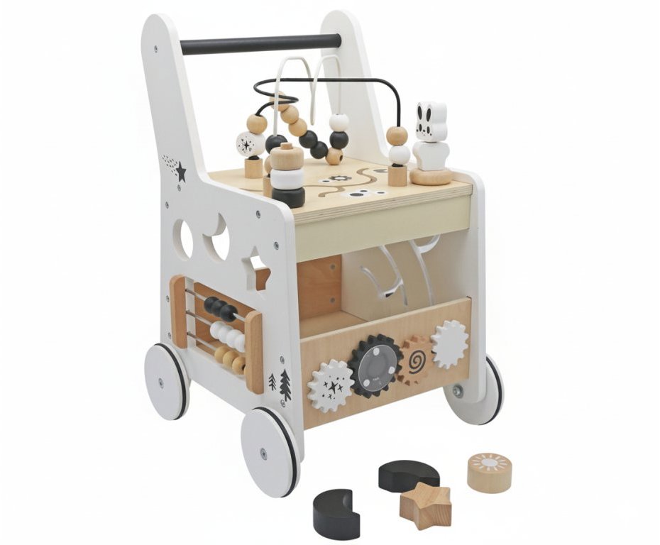 Derrson chodítko pro děti multifunkční 6 v 1 béžovo - bílé