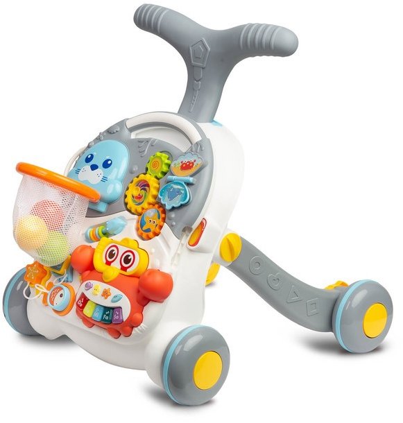 Toyz Dětské interaktivní chodítko, stoleček s příslušenstvím 2v1, růžové