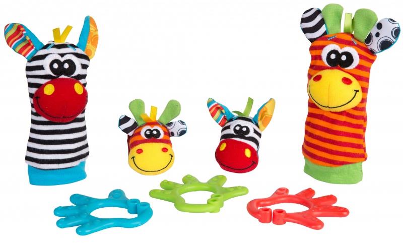 Playgro Dárkový set Chrastící ponožky a náramky Jungle Friends