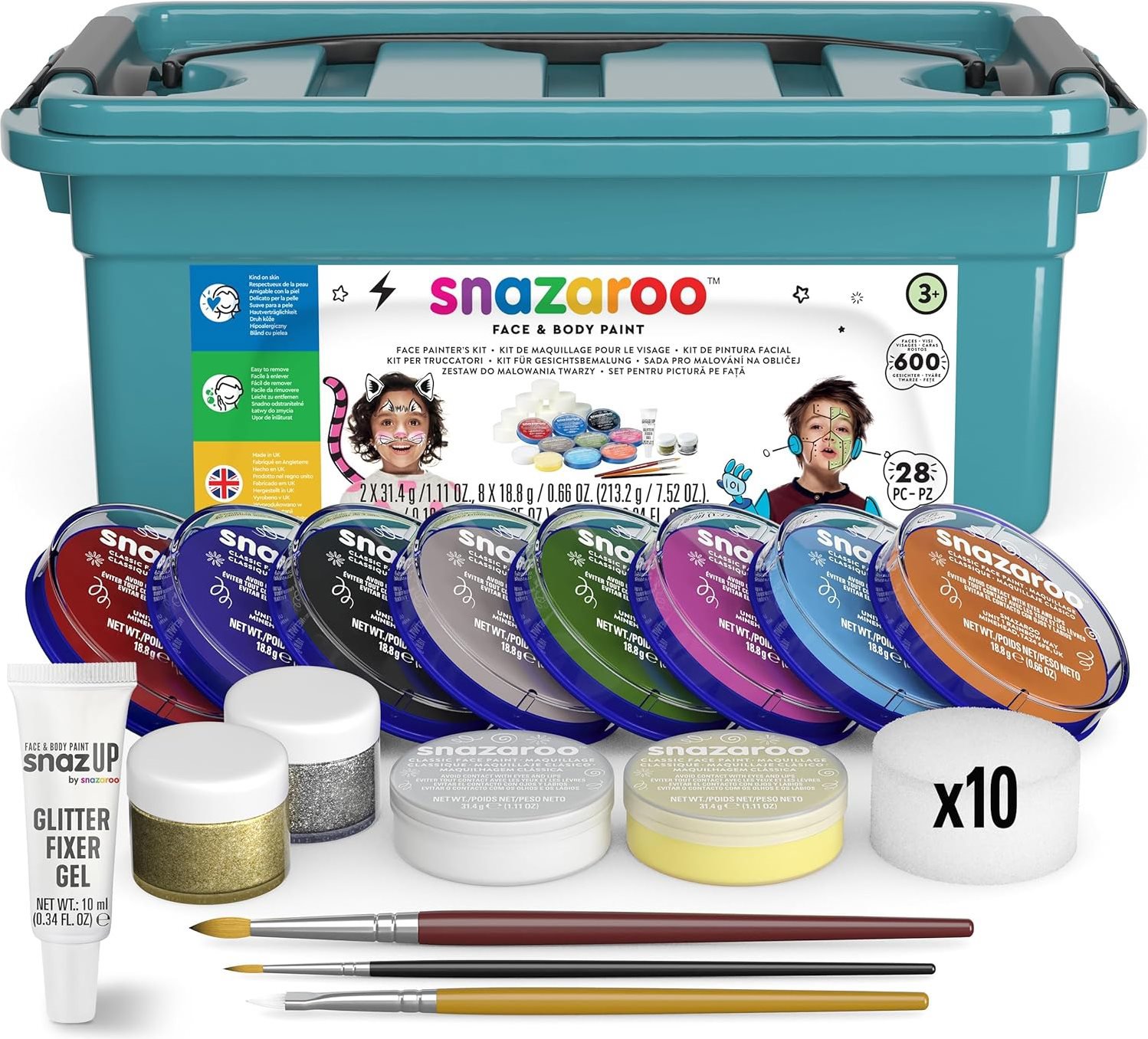 SNAZAROO Sada pro malování na obličej v boxu - Painter's kit II. 28 dílů
