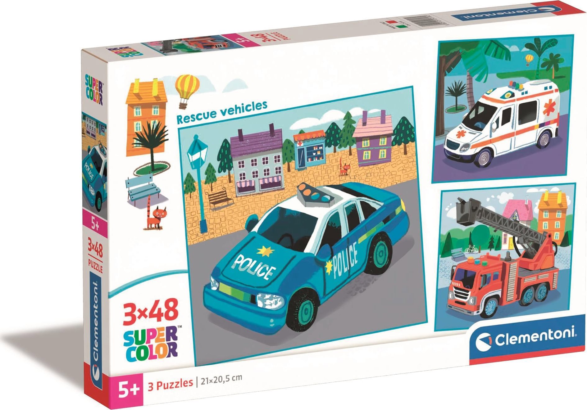 Clementoni Puzzle Záchranářská vozidla 3 × 48 dílků