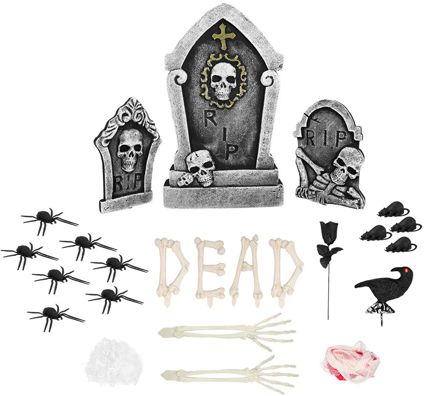 Boland Sada dekorací na Halloween s náhrobkem