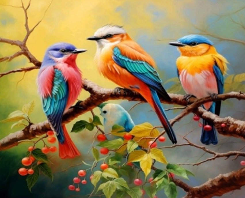 Norimpex Barevní ptáčci 30 × 40 cm
