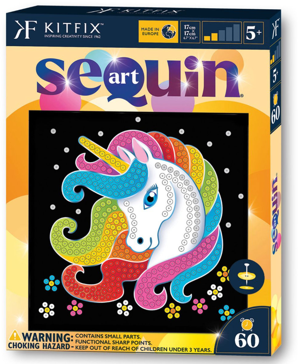 Kitfix Třpytivá kreativní sada s flitry Sequin art - Jednorožec 5+