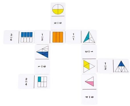 Domino - barevné zlomky