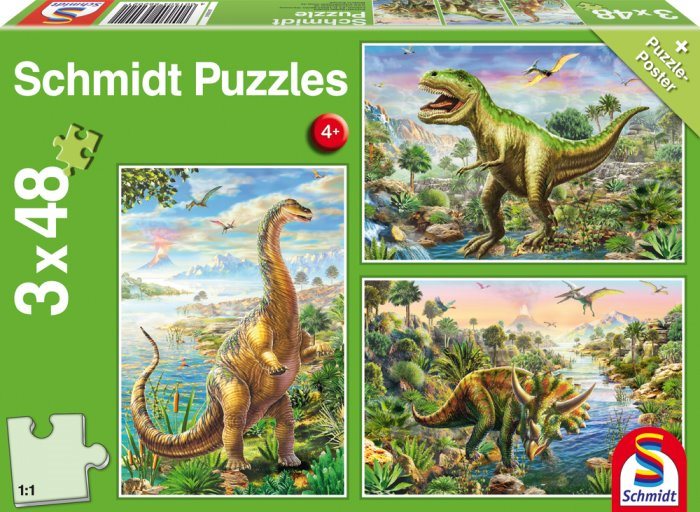 Schmidt Puzzle Dinosauří dobrodružství 3x48 dílků