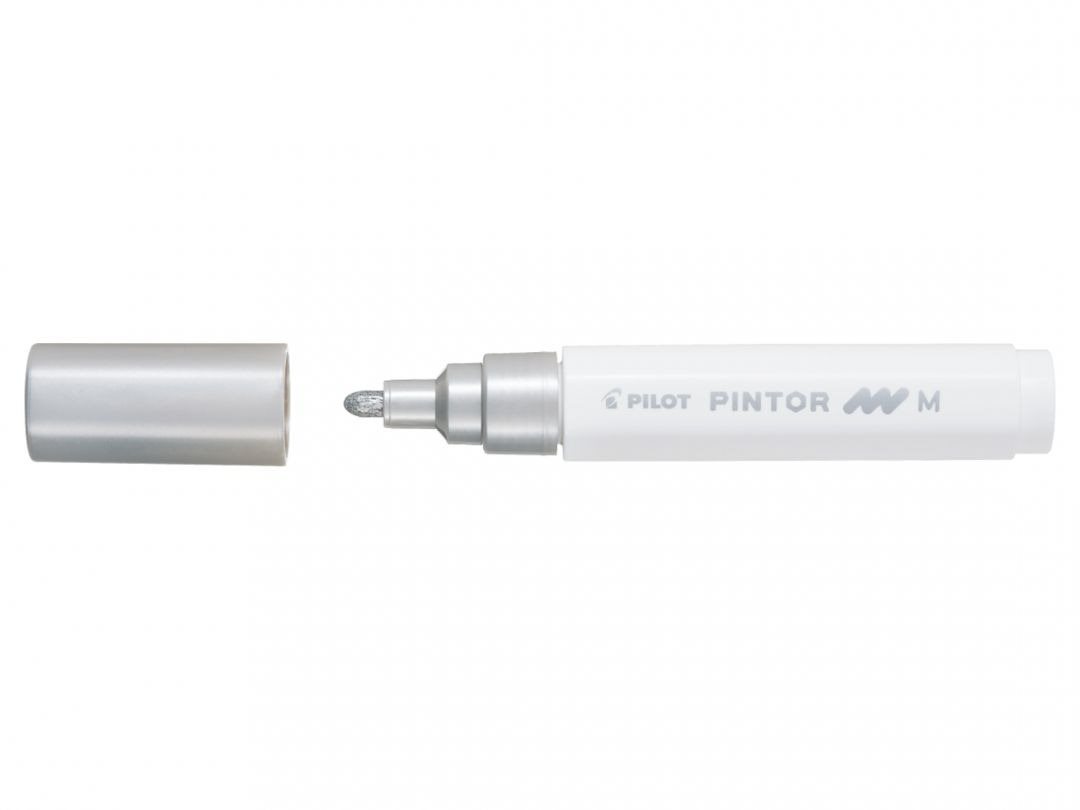 PILOT Pintor Medium, akrylový fix pro psací potřeby, stříbrná