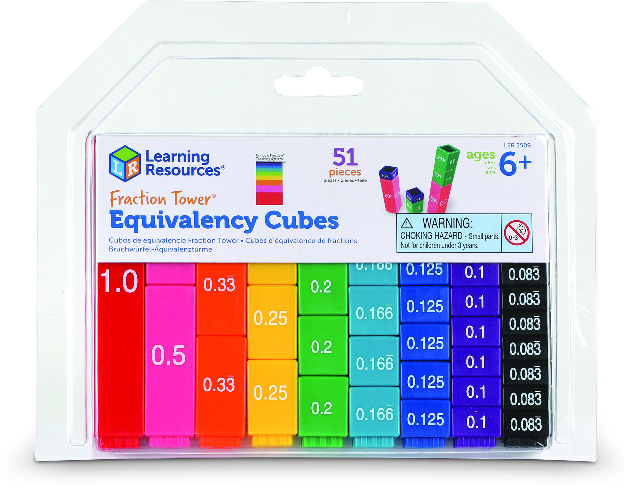 Learning Resources Fraction Tower ekvivalenční kostky