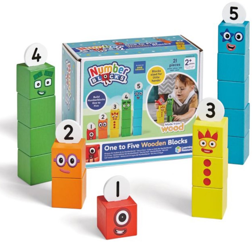 Learning Resources Numberblocks, dřevěné kostky od jedné do pěti