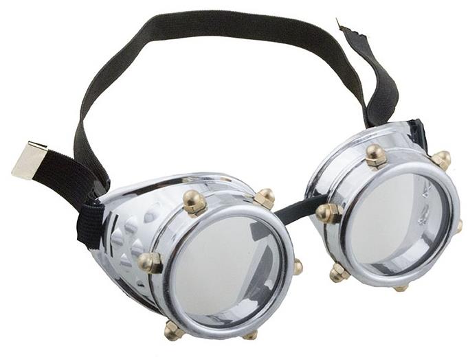 Funny Fashion Brýle steampunk stříbrné