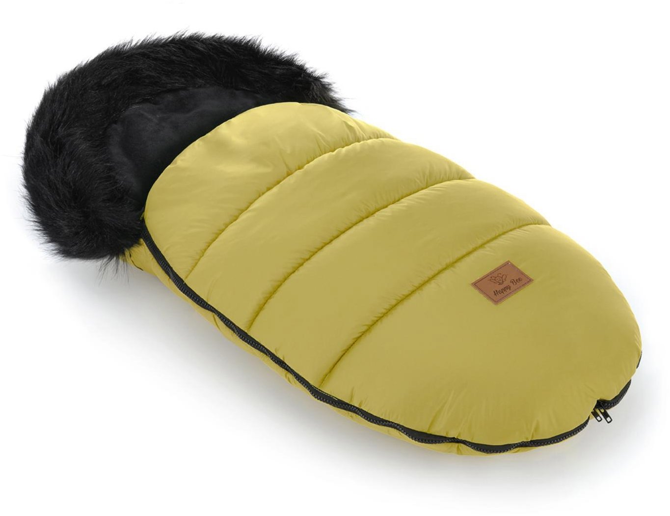 HappyBee Zimní fusak Trinity Sport s kožíškem yellow