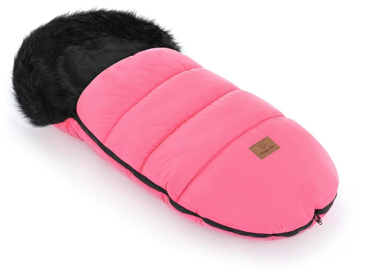 HappyBee Zimní fusak Trinity Sport s kožíškem dark Pink