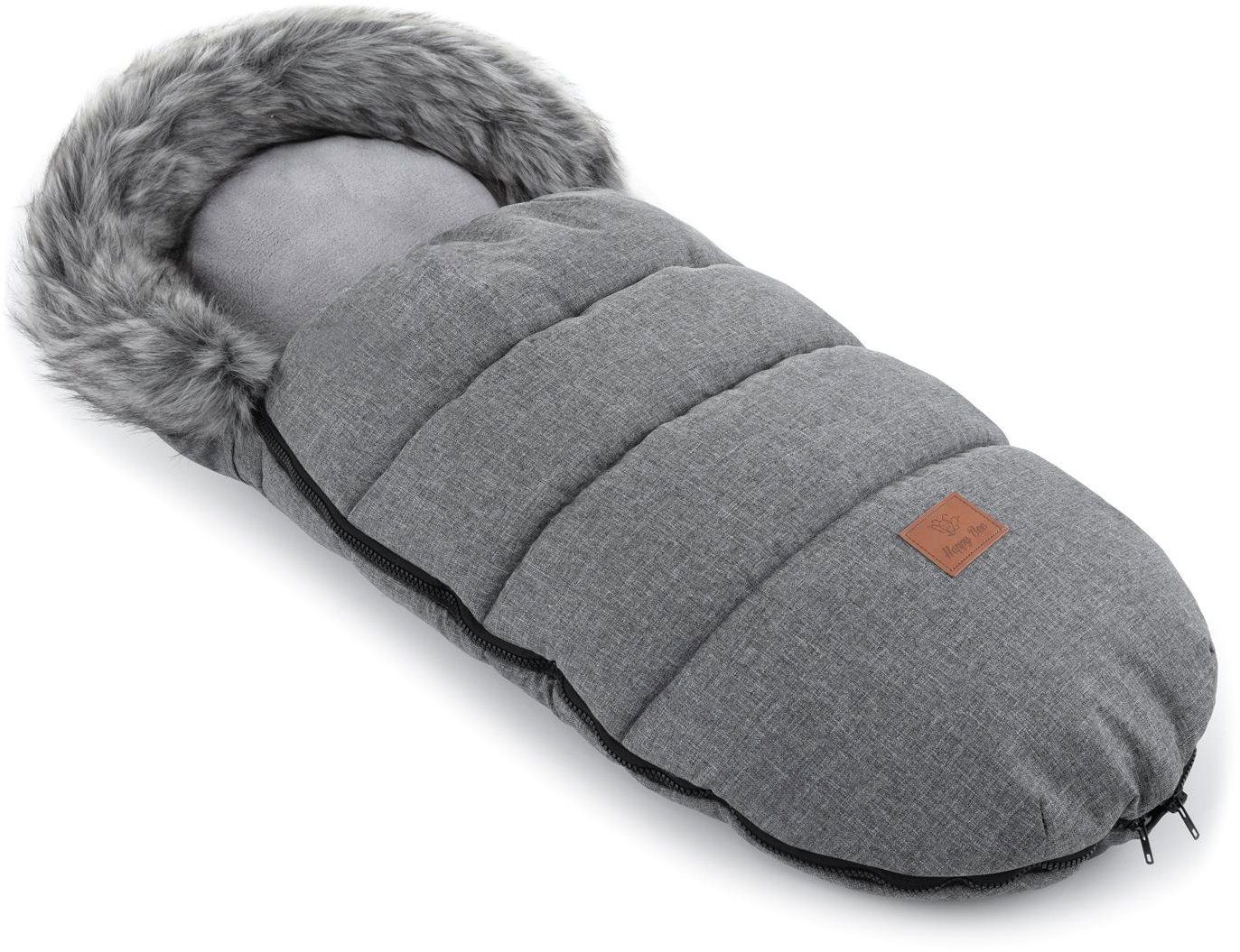 HappyBee Zimní fusak Trinity Leny s kožíškem graphite