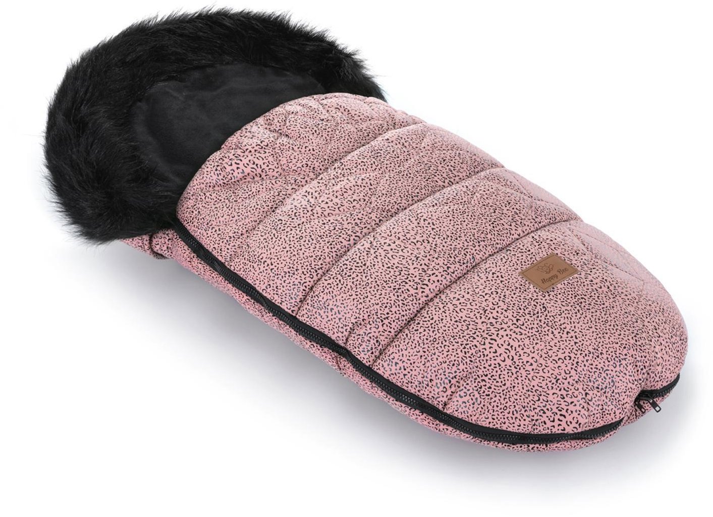 HappyBee Zimní fusak Trinity Wild s kožíškem limitovaná edice dark pink