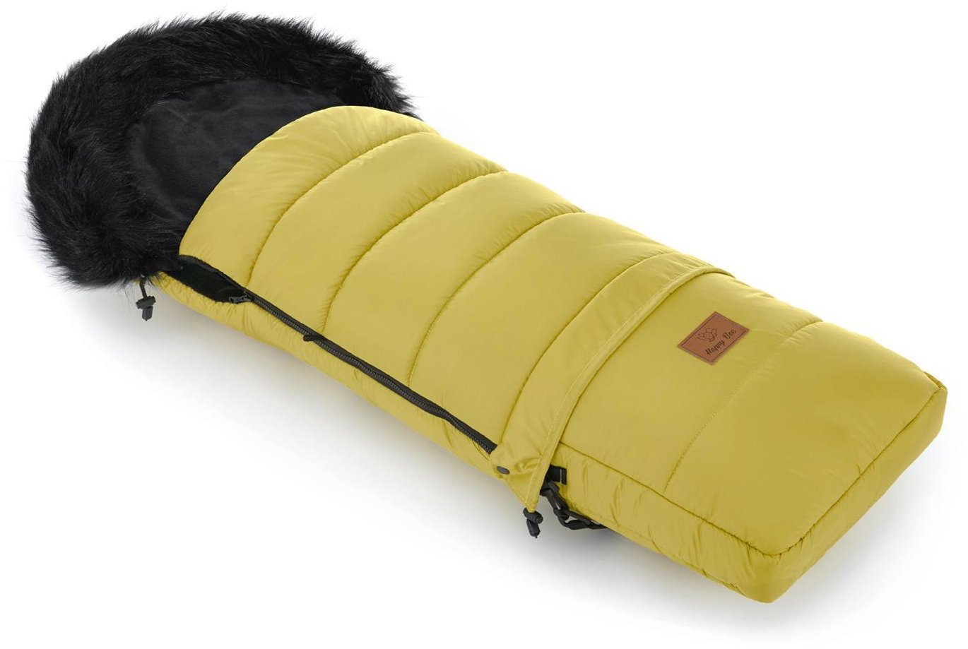 HappyBee Zimní fusak Combi Sport s kožíškem yellow