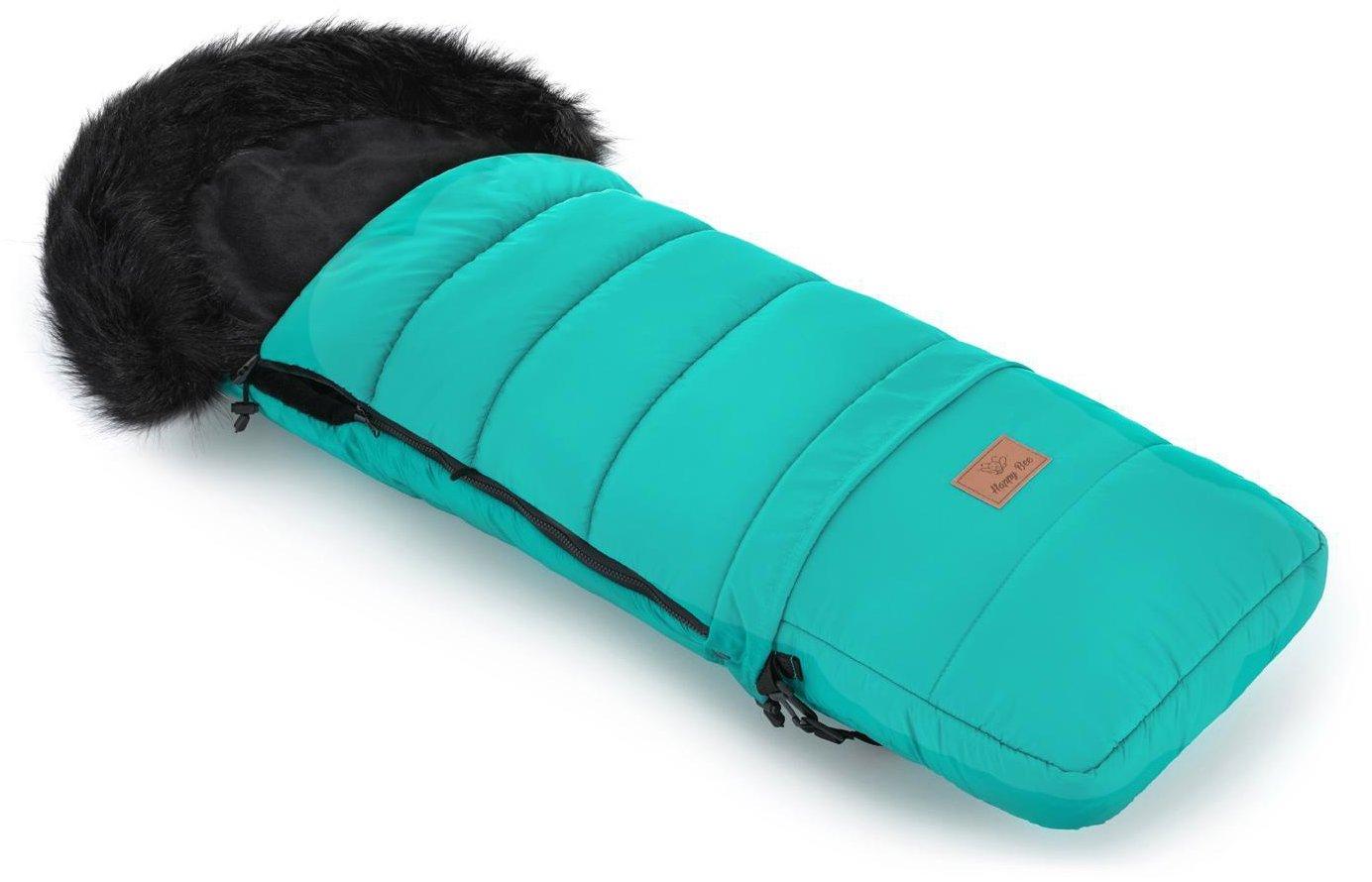 HappyBee Zimní fusak Combi Sport s kožíškem turquoise