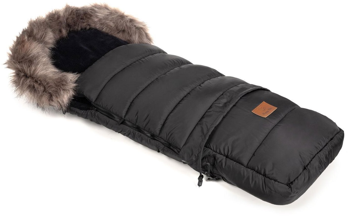 HappyBee Zimní fusak Combi s kožíškem black/black