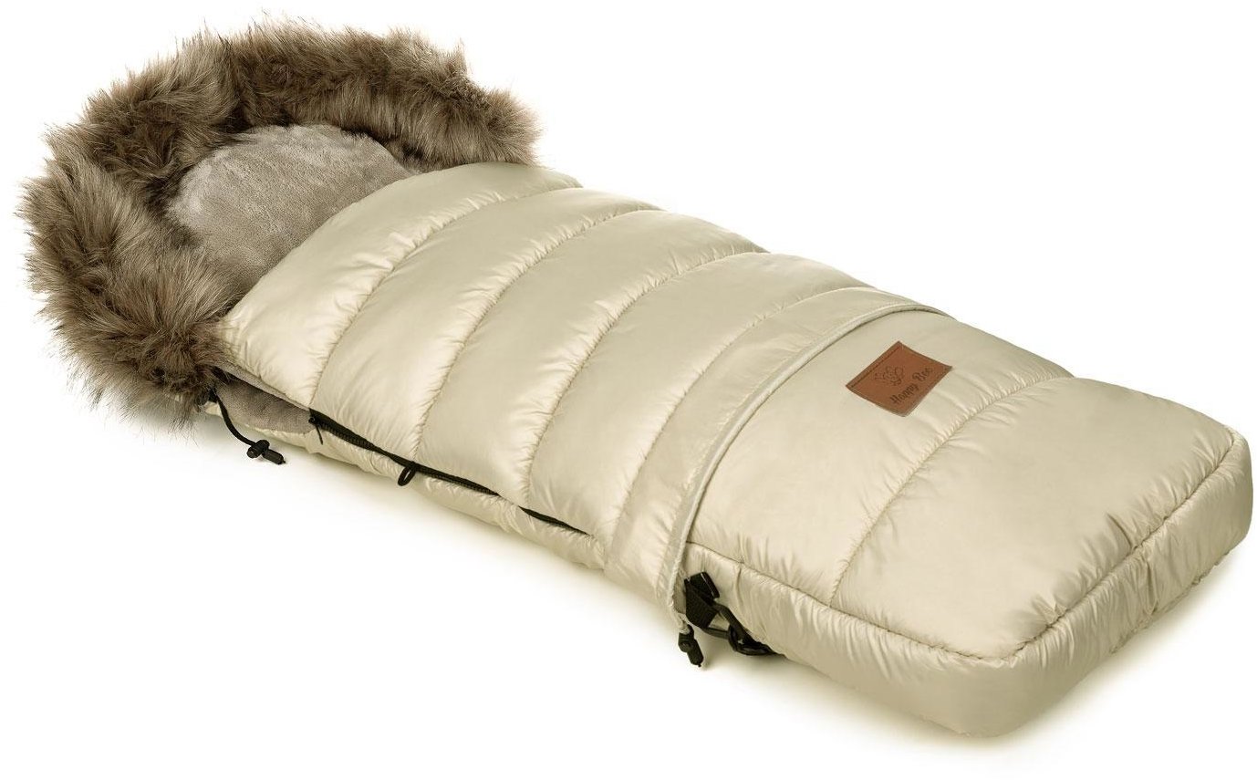 HappyBee Zimní fusak Combi s kožíškem latte/latte