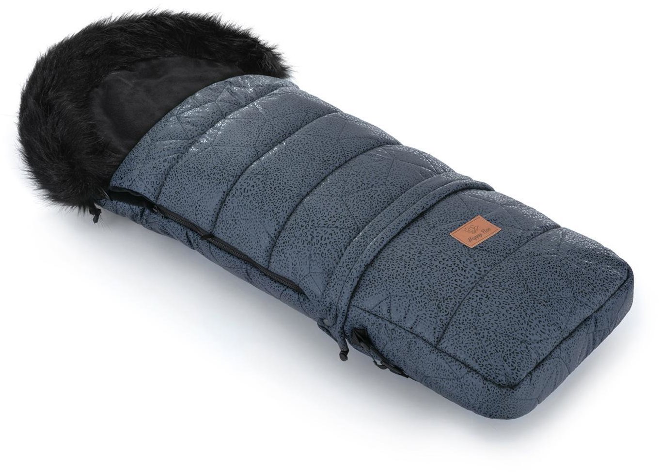 HappyBee Zimní fusak Combi Wild s kožíškem limitovaná edice dark blue