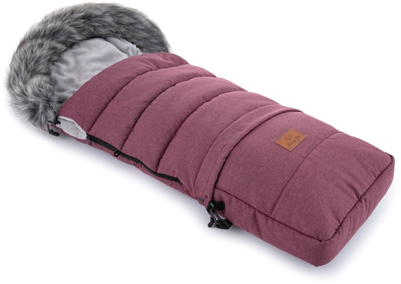 HappyBee Zimní fusak Combi Leny s kožíškem violet