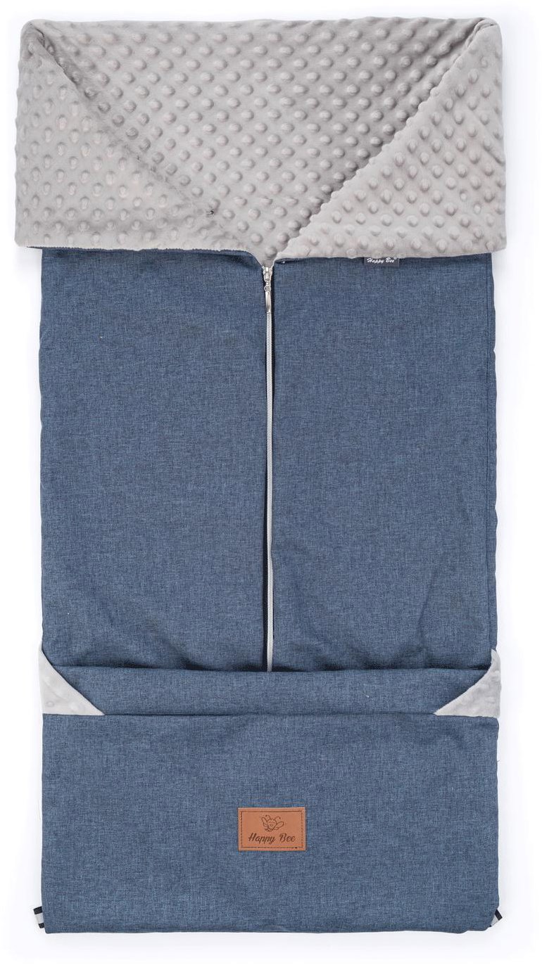 HappyBee Univerzální fusak Leny 2v1 blue/minky grey