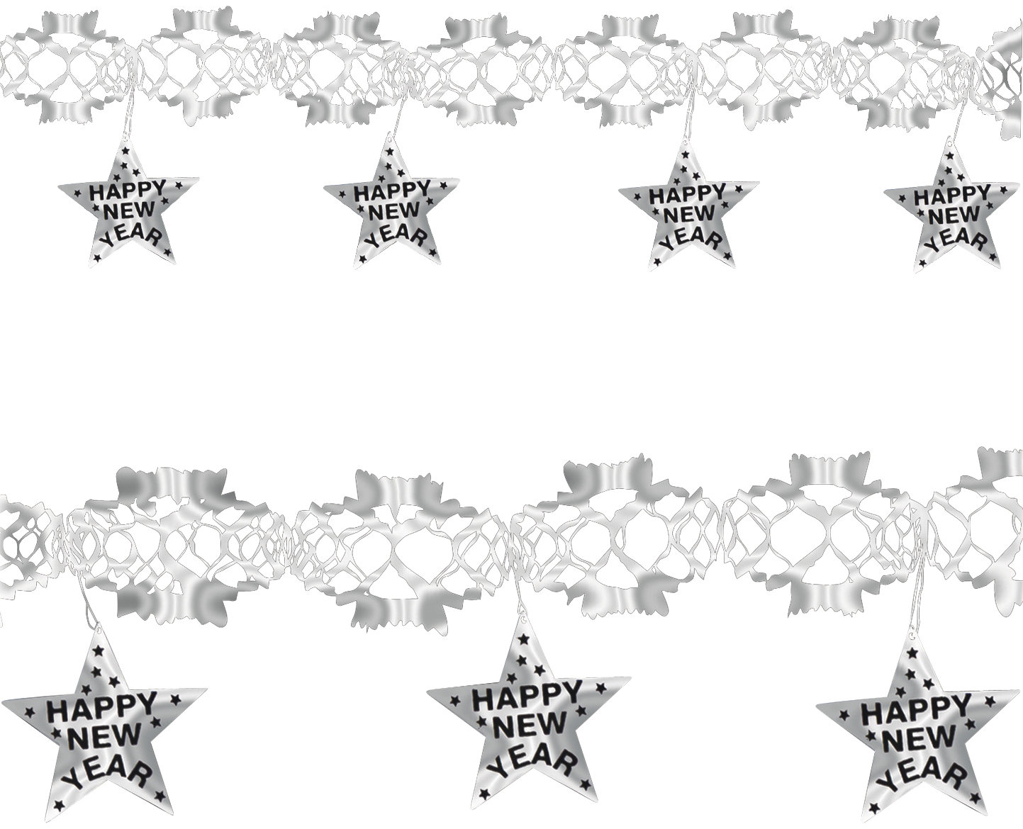 Widmann Girlanda Happy HAPPY NEW YEAR stříbrná