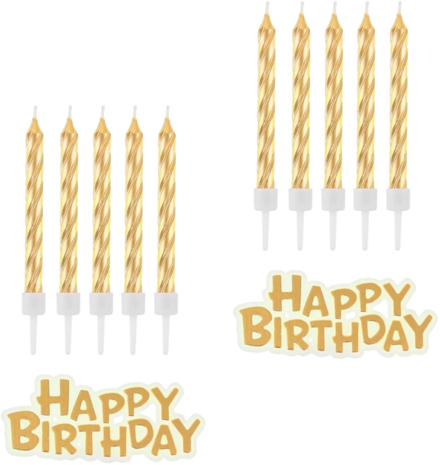 Godan Sada svíček narozeniny - happy birthday - zlaté - 32 ks - 7 cm