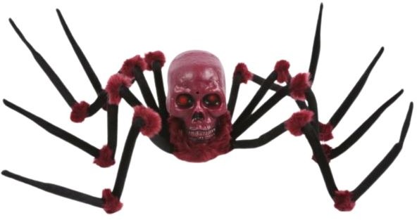 Guirca Dekorace na Halloween - Pavouk s lebkou, pohyblivý, se zvukem a světlem