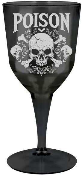 Guirca Černý pohár s lebkou halloween 21 cm