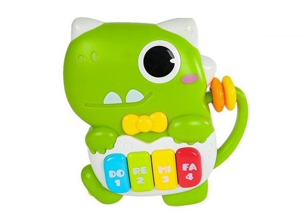 Mikrotrading Mini Club dinosaurus pianko 15 cm na baterie se světlem a zvukem