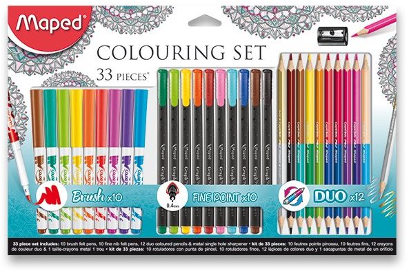 MAPED Colouring, sada pastelek, fixů a linerů, 33 ks