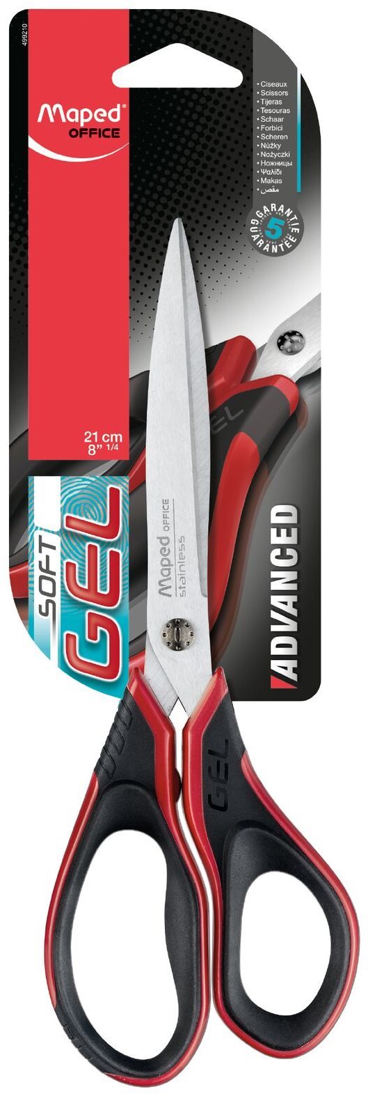 MAPED Advanced Gel 17 cm černo-červené - profesionální nůžky na papír