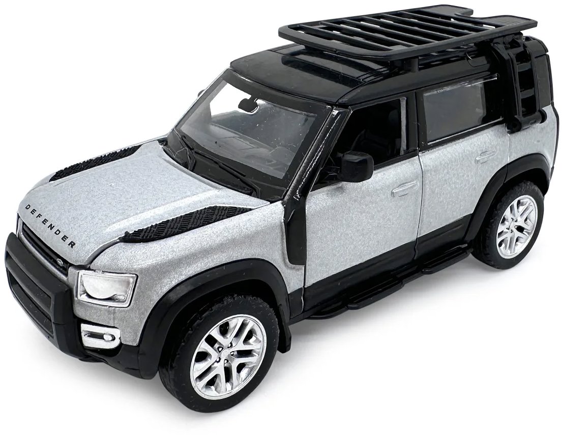 Jamara Land Rover Defender 110 Diecast 1:43 stříbrné 2v1