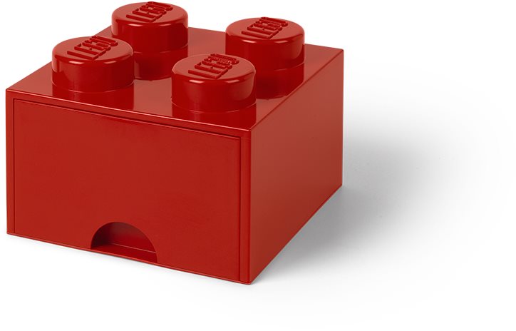 LEGO Úložný box 4 s šuplíkem - červená