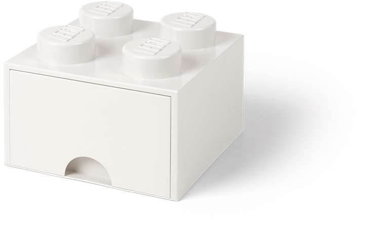 LEGO Úložný box 4 s šuplíkem - bílá