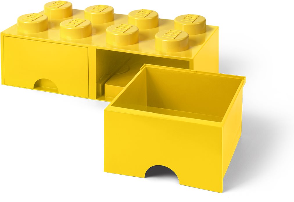 LEGO Úložný box 8 s šuplíky - žlutá