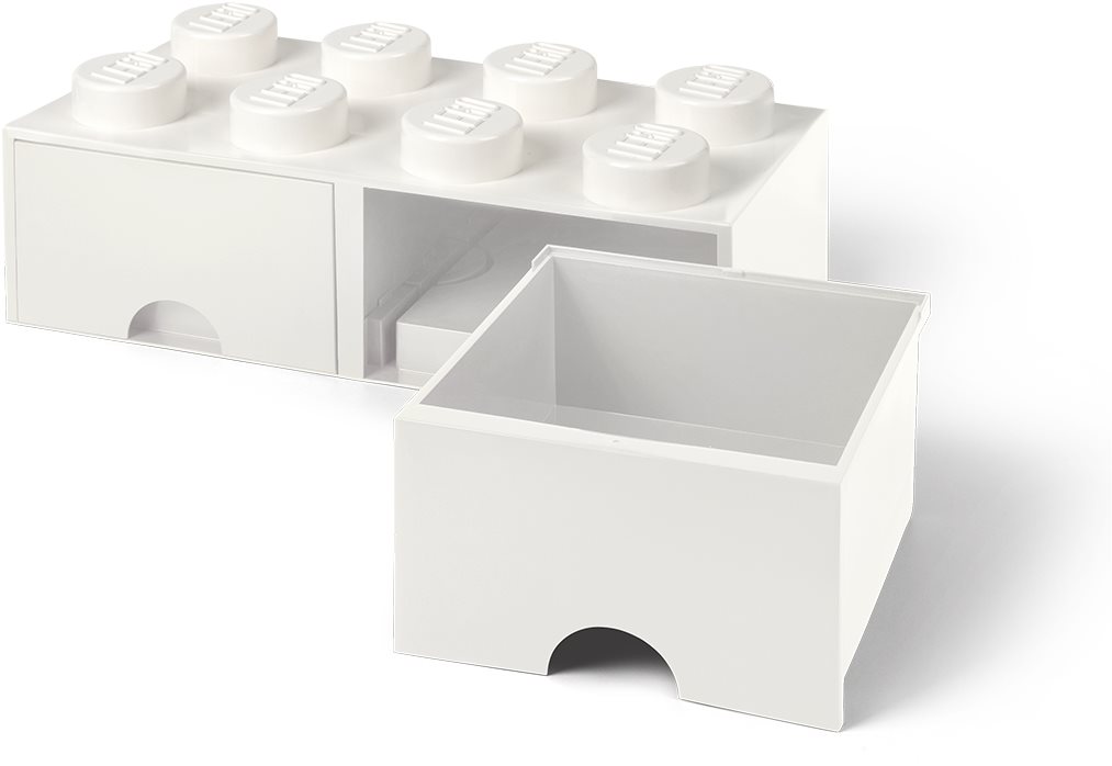 LEGO Úložný box 8 s šuplíky - bílá