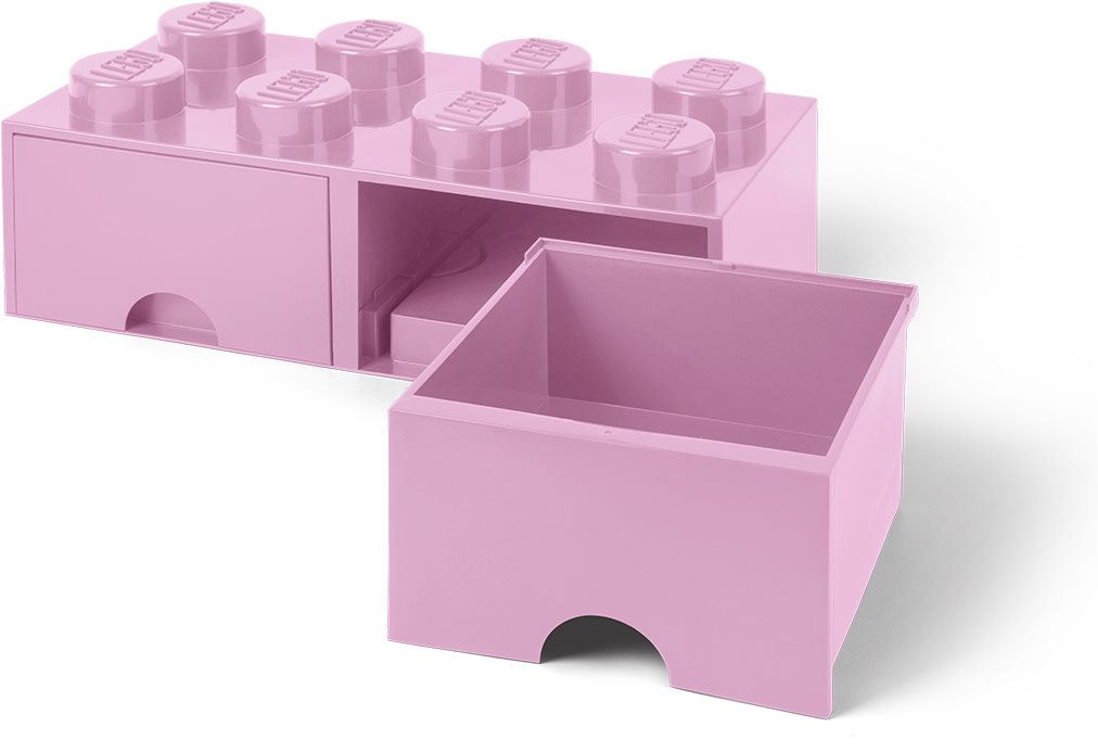 LEGO Úložný box 8 s šuplíky - světle růžová