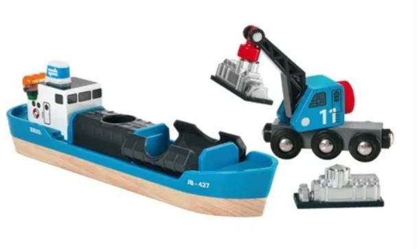 Brio World 33534 Nákladní loď a jeřáb