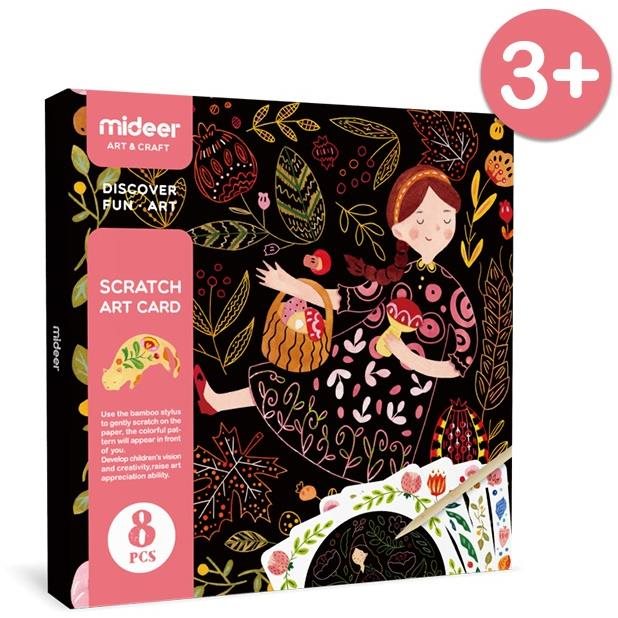 Mideer stírací kartičky - dívky a zvířátka