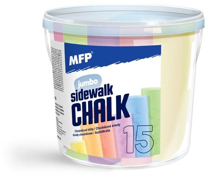 MFP Křídy M chodníkové kulaté 15 ks mix barev - kyblík