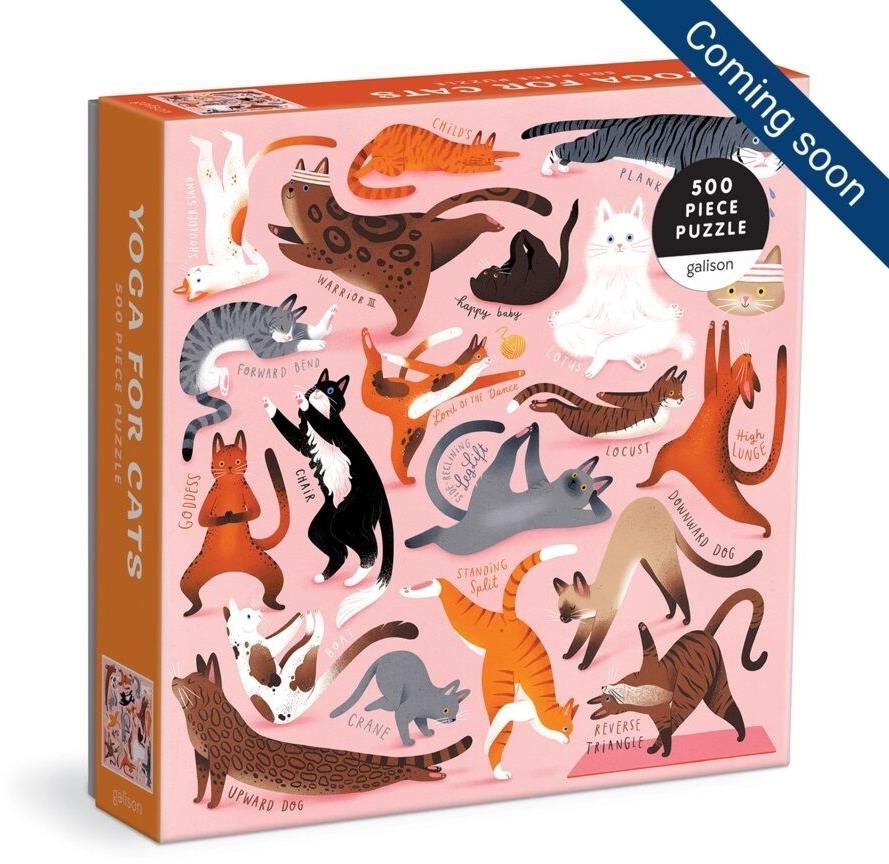 Galison Puzzle Jóga pro kočky 500 dílků